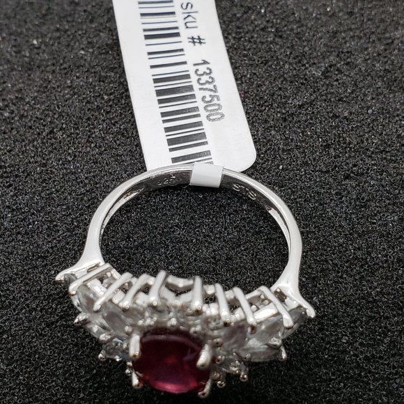 Ruby White Topaz Sterling Silver Ring SZ 8 TGW - Picture 9 of 14